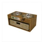 0780824110634 - JUST THE RIGHT HEIGHT BAMBOO BISTRO DOUBLE FEEDER WITH BASKET
