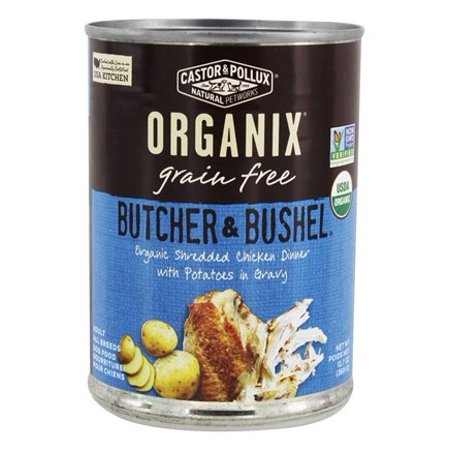 0780872360081 - ORGANIX BUTCHER & BUSHEL SHREDDED CHICKEN DINNER WITH FRESH-CUT POTATOES GRAIN-FREE ADULT DOG FOOD, 12.7-OUNCE CANS (PACK OF 12)
