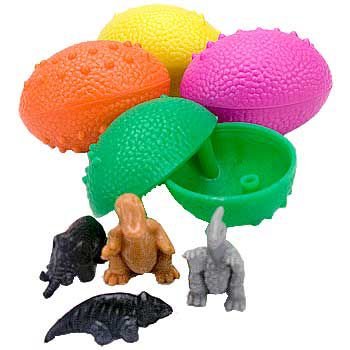 0780984166908 - FUN EXPRESS DINOSAUR EGGS WITH MINI TOY DINOSAUR FIGURES INSIDE PARTY FAVOR - 12 PIECES