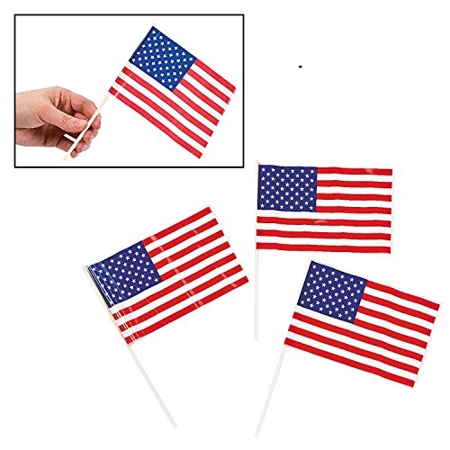 0780984173616 - PATRIOTIC PLASTIC AMERICAN 6 X 4 FLAGS (72 PACK) 4TH OF JULY INDEPENDANCE DAY