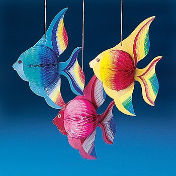 0780984321949 - FUN EXPRESS - 10 TISSUE TROPICAL FISH DECORATIONS - SET OF 6