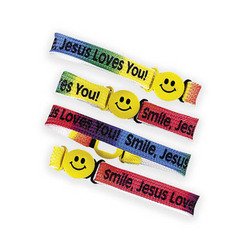 0780984440398 - SMILE JESUS LOVES YOU FRIENDS BRACELETS (1 DZ)