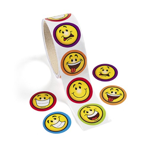 0780984508395 - FUN EXPRESS GOOFY SMILE FACE STICKERS (1 ROLL)