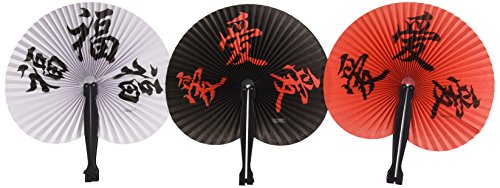 0780984567804 - FUN EXPRESS - CHINESE CHARACTER FANS 10 1/4 EACH (1-PACK OF 12)