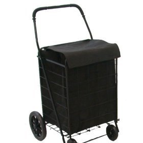 0780984803407 - DLUX EXTRA LARGE HEAVY DUTY FOLDING CART WITH MATCHING LINER, JUMBO SIZE (BLACK)