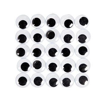 0780984853440 - 100 SUPER HUGE BLACK WIGGLE GOOGLY EYES - ARTS AND CRAFT SUPPLIES WIGGLY EYES