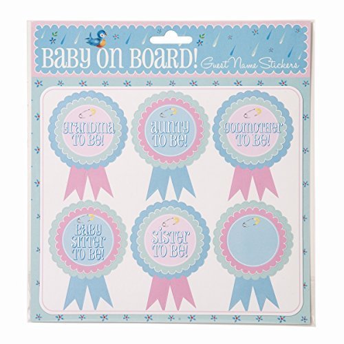 0781147202235 - BABY SHOWER NAMED ROSETTE STICKERS, SET OF 18 BY TALKING TABLES
