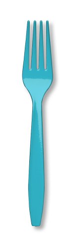 0781147208657 - CREATIVE CONVERTING TOUCH OF COLOR PREMIUM 24 COUNT PLASTIC FORKS, BERMUDA BLUE
