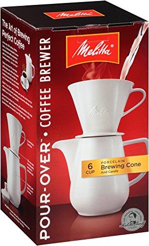 0781147812328 - MELITTA COFFEE MAKER, PORCELAIN 6 CUP POUR- OVER BREWER
