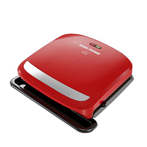 0781147912004 - GEORGE FOREMAN GRP360R 4 SERVING REMOVABLE PLATE 360 GRILL, RED