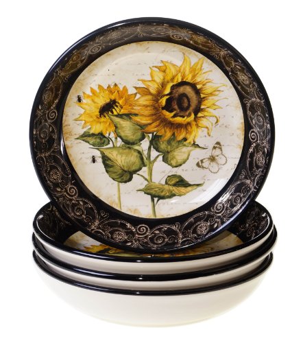 0781147940489 - CERTIFIED INTERNATIONAL FRENCH SUNFLOWERS SOUP/PASTA BOWL, 9.25-INCH, SET OF 4