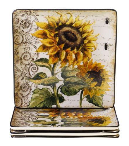 0781147949284 - CERTIFIED INTERNATIONAL FRENCH SUNFLOWERS DINNER PLATE, 10.5-INCH, SET OF 4