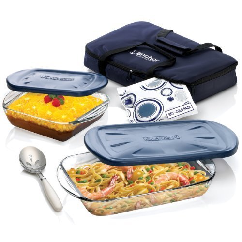 0781147960791 - ANCHOR HOCKING 6-PIECE ESSENTIALS OVENWARE SET WITH TOTE BAG AND HOT/COLD PACK BY TKS INT?L LLC DBA RICSB USA - DROPSHIP