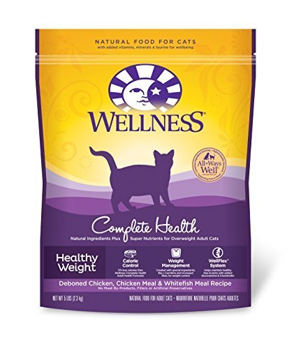 0781163814320 - WELLNESS COMPLETE HEALTH NATURAL DRY CAT FOOD, HEALTHY WEIGHT CHICKEN & WHITEFISH RECIPE, 5-POUND BAG BY WELLNESS