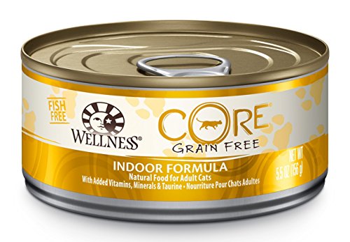 0781163854777 - WELLNESS CORE NATURAL GRAIN FREE WET CANNED CAT FOOD, INDOOR RECIPE, 5.5-OUNCE CAN (PACK OF 24)