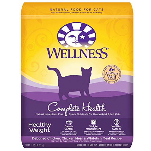 0781163876984 - WELLNESS COMPLETE HEALTH NATURAL DRY HEALTHY WEIGHT CAT FOOD, CHICKEN & WHITEFISH, 11.5-POUND BAG