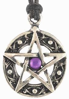 0781171000128 - PROTECTED LIFE AMULET TALISMAN PENTAGRAM PENTACLE NECKLACE PENDANT CHARM RELIGIOUS WICCA WICCAN PAGAN JEWELRY POINTED STAR AMULET TALISMAN (ACTUAL STONE COLOR MAY VARY FROM THAT PICTURED AND WILL BE CHOSEN BASED ON AVAILABILITY)