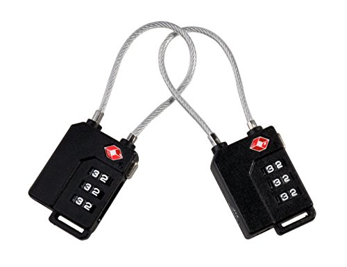 0781171108916 - ONEPLUS TSA APPROVED LUGGAGE LOCKS 3 DIGIT COMBINATION CABLE PADLOCK TRAVEL SECURITY LOCK (2 PACK,BLACK)
