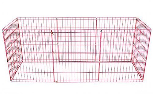 0781264517779 - 48 TALL DOG PLAYPEN CRATE FENCE PET PLAY PEN EXERCISE CAGE - 8 PANEL - PINK BY BESTPET