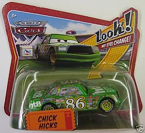 0781317501892 - CHICK HICKS DISNEY CARS 1:55 SCALE RACE O RAMA SHORT CARD EDITION LENTICULAR EYES CHANGE MATTEL