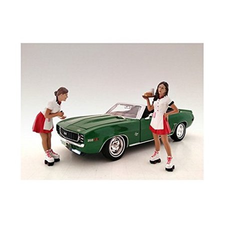 0781493797881 - CARHOP WAITRESS BRITTANY AND GRACE SET OF 2 FOR 1:24 MODELS BY AMERICAN DIORAMA 23963 23964