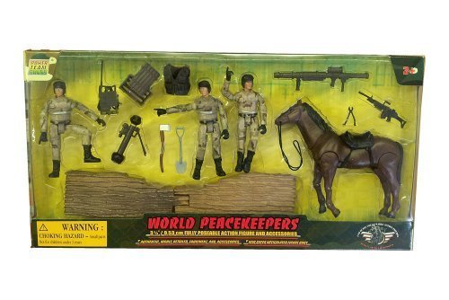 0781624920027 - POWER TEAM ELITE WORLD PEACE KEEPERS-WAR HORSE AND POSEABLE ACTION FIGURE AND ACCESSORIES BY POWER TEAM ELITE