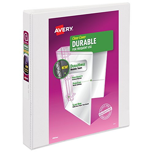 0781624973627 - AVERY DURABLE VIEW BINDER WITH 1-INCH SLANT RING, HOLDS 8.5 X 11 INCHES PAPER, WHITE, 1 BINDER