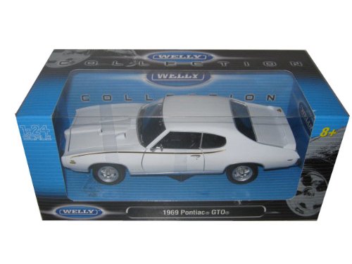 0781714125011 - 1969 PONTIAC GTO JUDGE WHITE 1:24 DIECAST MODEL CAR (COLOR MAY VARY)