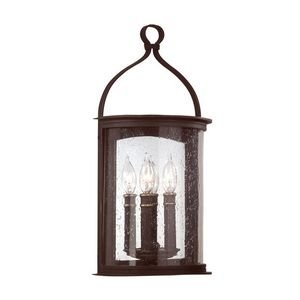 0782042532786 - TROY LIGHTING B9472FBK SCARSDALE COLLECTION 2-LIGHT EXTERIOR WALL LANTERN, FORGED BLACK FINISH WITH HERITAGE SEEDED GLASS