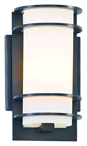 0782042973343 - TROY LIGHTING B6061ARB VIBE COLLECTION 1-LIGHT WALL LANTERN, ARCHITECTURAL BRONZE FINISH WITH MATTE OPAL GLASS