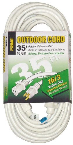 0782247284169 - PRIME WIRE & CABLE EC883627 35-FOOT 16/3 SJTW PATIO AND DECK EXTENSION CORD, WHITE