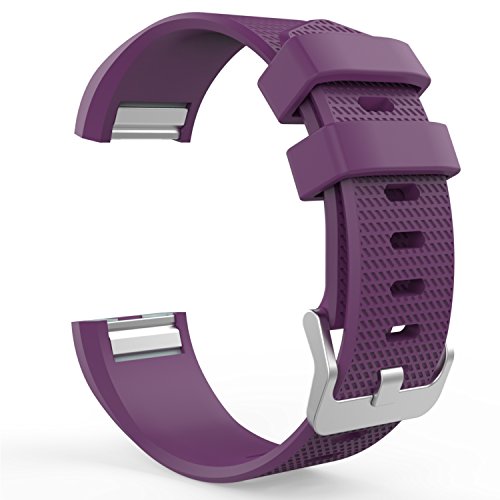 0782301239371 - FITBIT CHARGE 2 BAND, MOKO SOFT SILICONE ADJUSTABLE REPLACEMENT SPORT STRAP BAND FOR FITBIT CHARGE 2 HEART RATE + FITNESS WRISTBAND, WRIST LENGTH 5.70-8.26 (145MM-210MM), PURPLE
