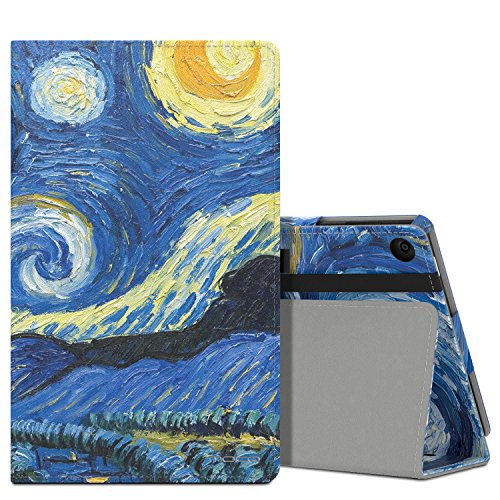 0782301283435 - MOKO CASE FOR ALL-NEW AMAZON FIRE HD 8 (2016 6TH GENERATION) - SLIM FOLDING STAND COVER WITH AUTO WAKE / SLEEP FOR FIRE HD 8 TABLET (6TH GEN, 2016 RELEASE ONLY), STARRY NIGHT
