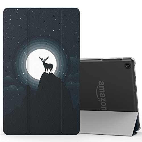 0782301286399 - MOKO CASE FOR ALL-NEW AMAZON FIRE HD 8 (2016 6TH GENERATION) - ULTRA LIGHTWEIGHT SLIM SHELL STAND COVER WITH TRANSLUCENT FROSTED BACK FOR FIRE HD 8 TABLET(6TH GEN, 2016 RELEASE ONLY), ELK IN MOONLIGHT
