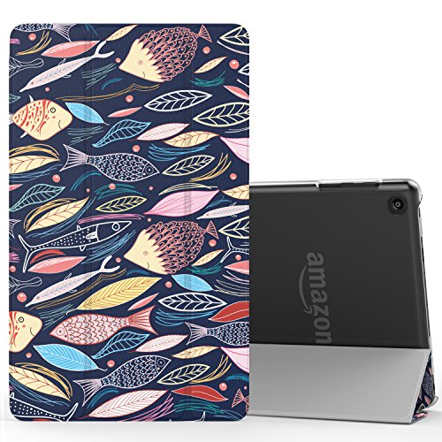 0782301286429 - MOKO CASE FOR ALL-NEW AMAZON FIRE HD 8 (2016 6TH GENERATION) - ULTRA LIGHTWEIGHT SLIM SHELL STAND COVER WITH TRANSLUCENT FROSTED BACK FOR FIRE HD 8 TABLET (6TH GEN, 2016 RELEASE ONLY), SEA FISHES