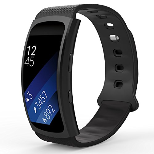 0782301302822 - MOKO FOR SAMSUNG GEAR FIT2 / GEAR FIT2 PRO WATCH BAND, SOFT SILICONE REPLACEMENT SPORT BAND FOR SAMSUNG GEAR FIT 2 SM-R360 / FIT 2 PRO SMART WATCH, BLACK (FITS 5.90-8.38)