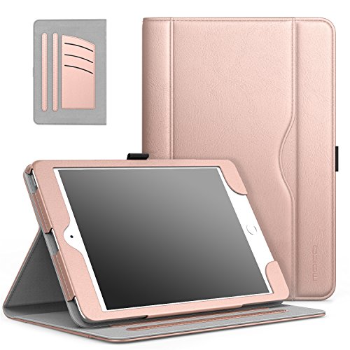 0782301305090 - MOKO CASE FOR IPAD MINI 3 / 2 / 1, SLIM FOLDING STAND FOLIO COVER CASE FOR APPLE IPAD MINI 1 / MINI 2 / MINI 3, WITH AUTO WAKE / SLEEP AND DOCUMENT CARD SLOTS, MULTIPLE VIEWING ANGLES, ROSE GOLD