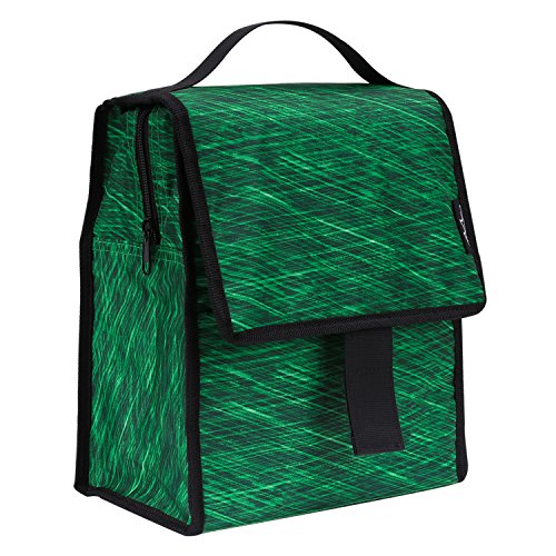 0782301331464 - INSULATED LUNCH BAG, MOKO REUSABLE OUTDOOR TRAVEL PICNIC SCHOOL LUNCH BOX TOTE BAG WITH FRONT POCKET, ZIPPER AND VELCRO CLOSURE, FOLDABLE & MULTIPAL USE FOR MEN, WOMEN AND KIDS - FOREST GREEN