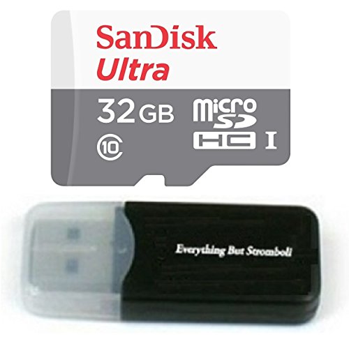 0782398957509 - 32GB 32G SANDISK MICRO SDXC ULTRA MICROSD TF FLASH CLASS 10 MEMORY CARD FOR VIMTAG (FUJIKAM) 361 HD SURVEILLANCE CAMERA W/ EVERYTHING BUT STROMBOLI MEMORY CARD READER