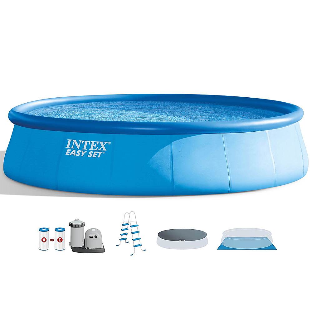 0078257261758 - INTEX - INFLATABLE ROUND OUTDOOR ABOVE GROUND SWIMMING POOL SET