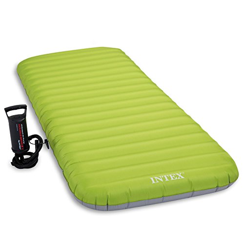 0078257310210 - INTEX ROLL'N GO AIRBED WITH FIBER-TECH CONSTRUCTION, HAND-HELD MANUAL AIR PUMP INCLUDED, JUNIOR TWIN OR COT SIZE