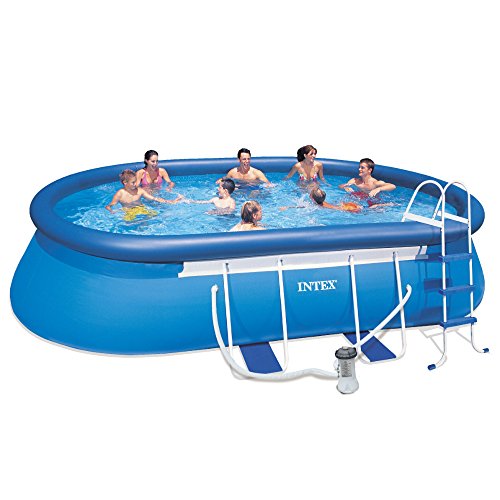 0078257312054 - INTEX 18FT X 10FT X 42IN OVAL FRAME POOL SET
