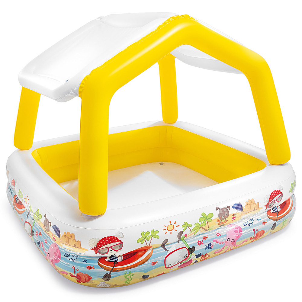 0078257314546 - INTEX - INFLATABLE OCEAN SCENE SUN SHADE KIDS SWIMMING POOL WITH CANOPY