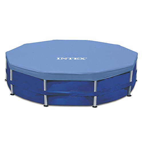 0078257316656 - INTEX 15-FOOT ROUND (10-INCH OVERHANG) POOL COVER, BLUE