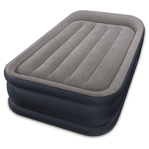 0078257322435 - INTEX DURA-BEAM STANDARD SERIES DELUXE PILLOW REST RAISED AIRBED WITH SOFT FLOCKED TOP FOR COMFORT, BUILT-IN PILLOW AND ELECTRIC PUMP, TWIN