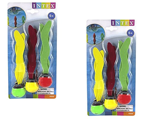 0078257555031 - INTEX UNDERWATER SWIMMING/DIVING POOL TOY SINKING FUN BALLS (6 PACK), ASSORTED COLORS