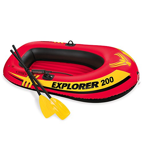 0078257583317 - INTEX EXPLORER 200, 2-PERSON INFLATABLE BOAT SET WITH FRENCH OARS AND MINI AIR PUMP