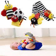 0782804357176 - 1 X LAMAZE BABY SOCKS TOYS WRIST RATTLES AND FOOT FINDERS SET 4PC NEW STYLE