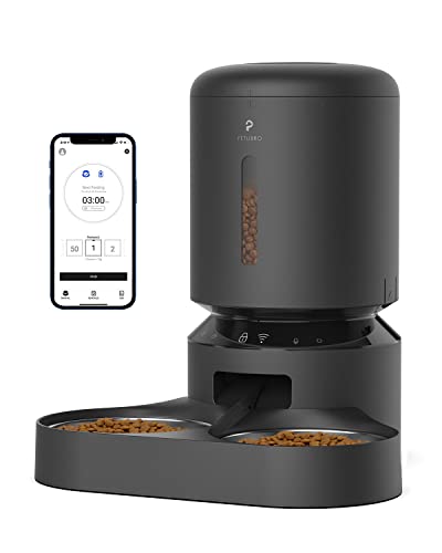 0782943478190 - PETLIBRO AUTOMATIC CAT FEEDER FOR TWO CATS, 5G WIFI CAT FEEDER WITH APP CONTROL FOR PET DRY FOOD, STAINLESS STEEL BOWL, LOW FOOD& BLOCKAGE SENSOR