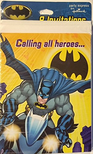 0782971372309 - HALLMARK BATMAN CALLING ALL HEROES... KIDS PARTY INVITATIONS- 8 INVITATIONS AND ENVELOPES- 4 X 5 INCHES